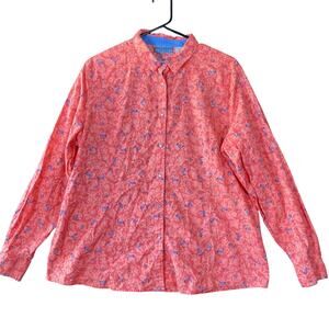 Wrangler Blues Mens Shirt Salmon Cowboy Boots Print Collared Pearl Snap XXL
